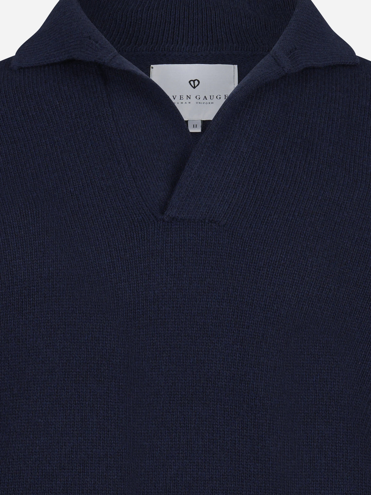 Polo in lana merino blu - dettaglio del prodotto