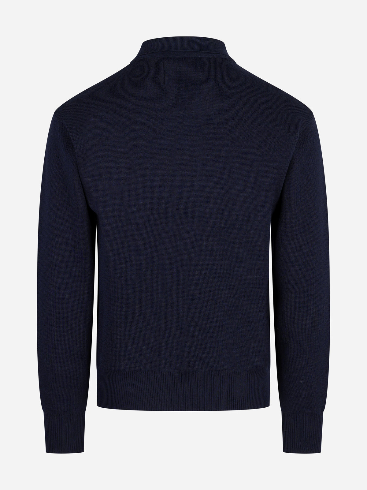 Polo in maglia con zip blu SEVEN GAUGE - vista posteriore