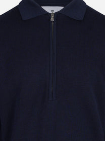 Polo in maglia con zip blu SEVEN GAUGE - dettaglio