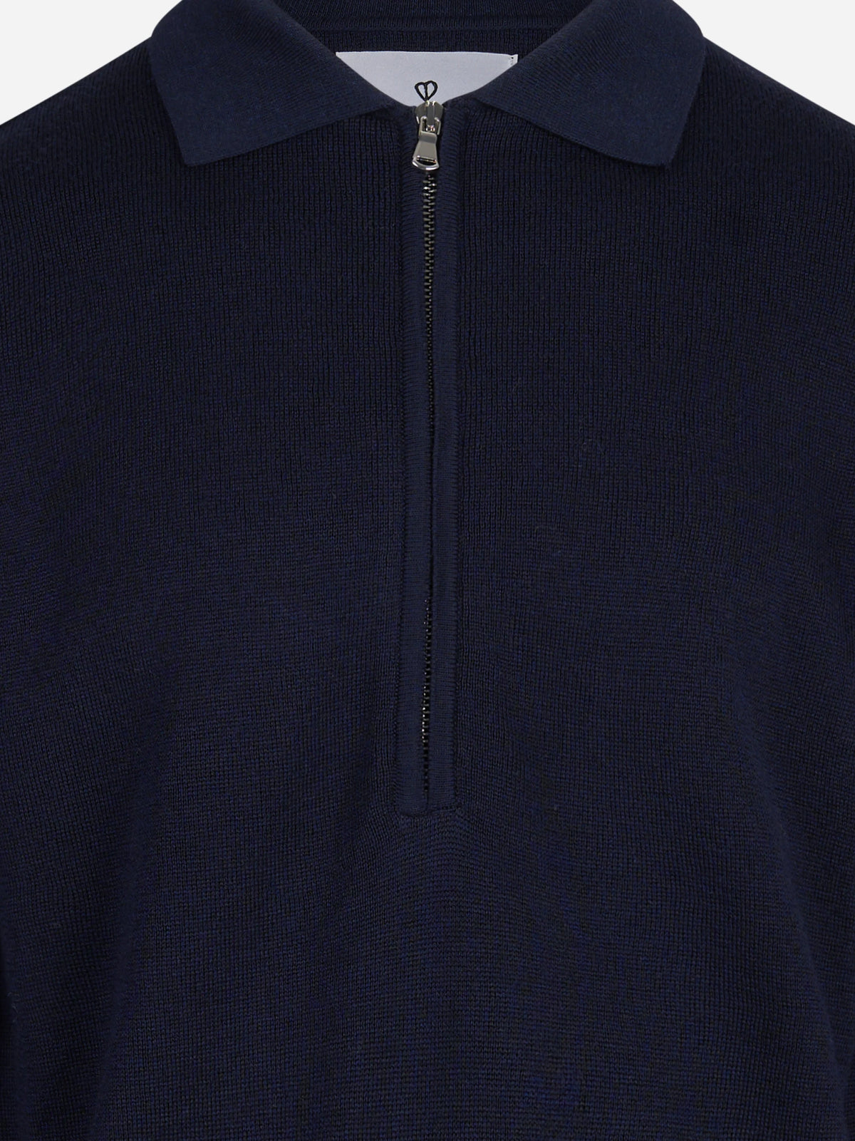 Polo in maglia con zip blu SEVEN GAUGE - dettaglio