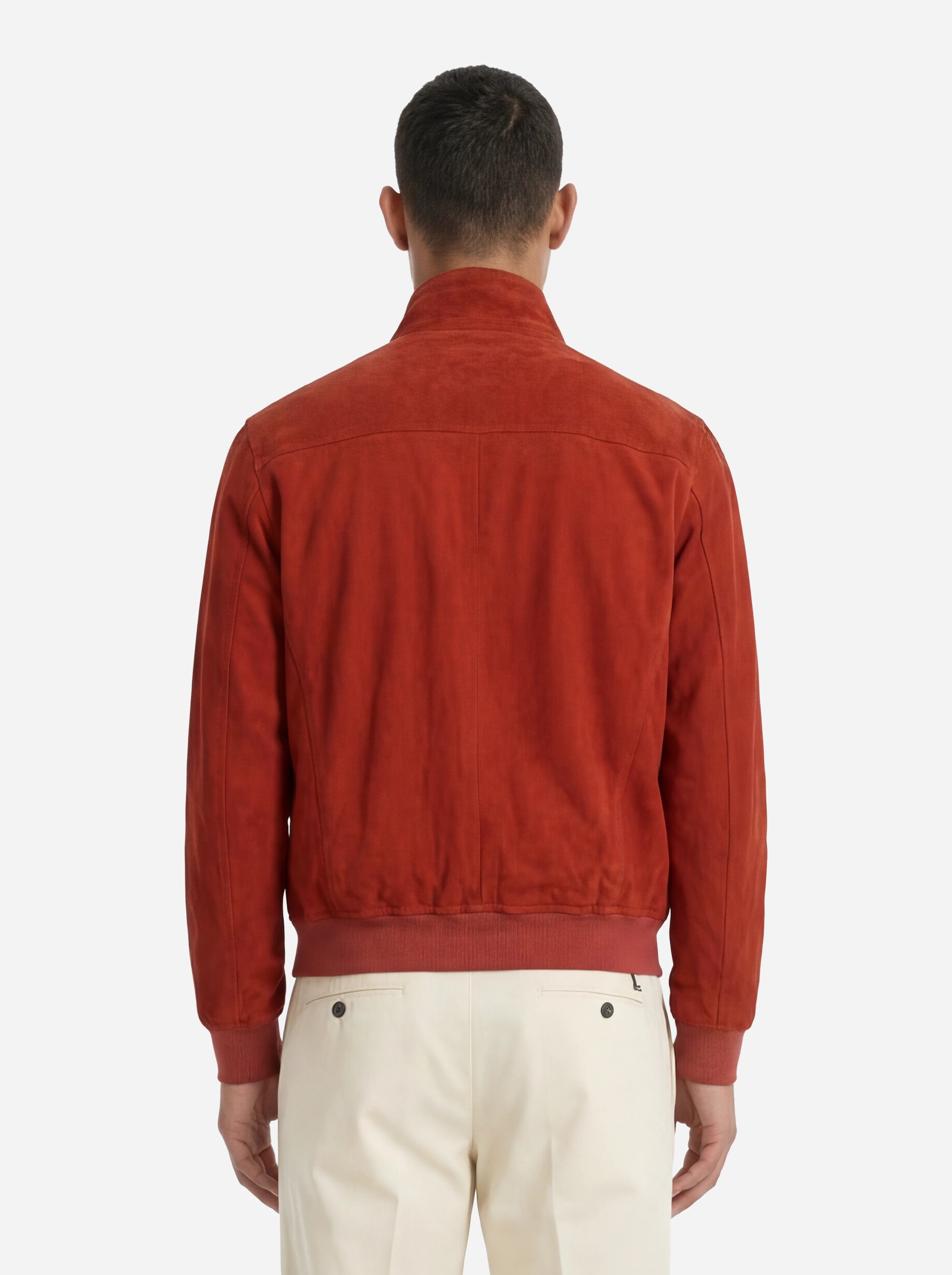 Bomber Jeff in pelle scamosciata Rosso