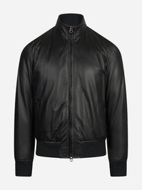 Bomber in pelle nero STEWART – immagine 1 di 3