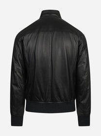 Bomber in pelle nero STEWART – immagine 2 di 3