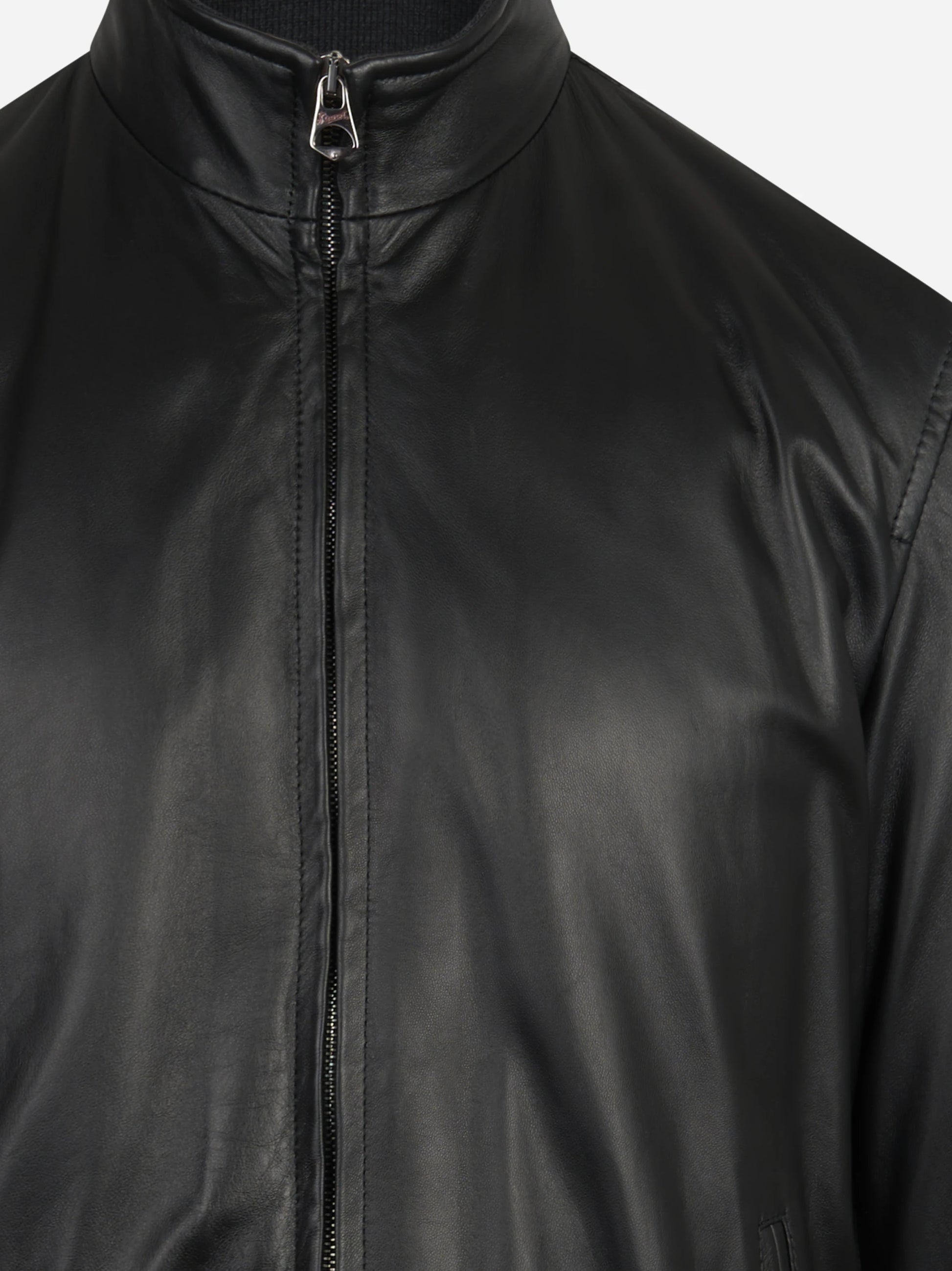 Bomber in pelle nero STEWART – immagine 3 di 3