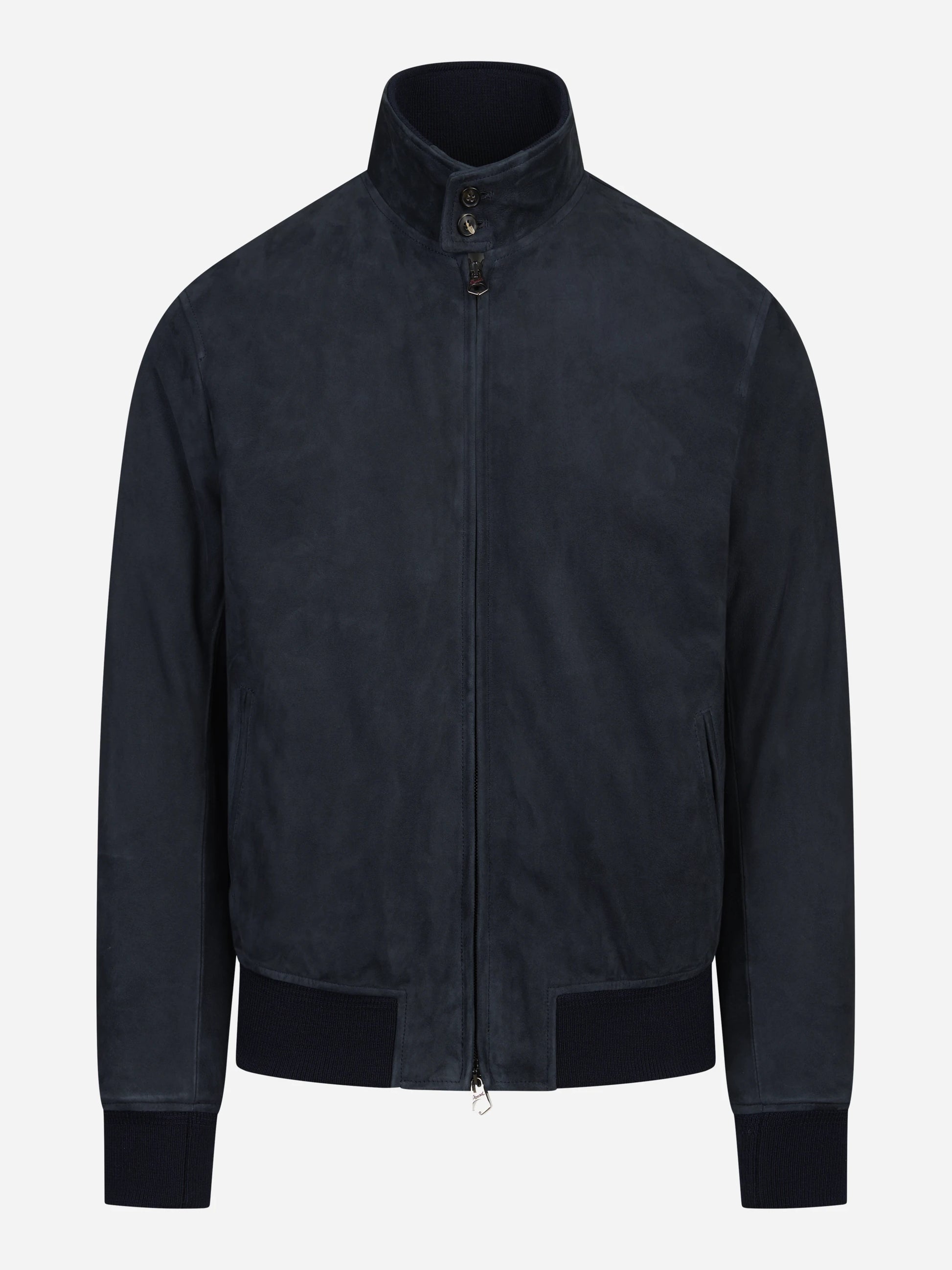 Bomber in pelle scamosciata blu STEWART – immagine 1 di 3