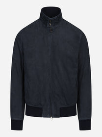 Bomber in pelle scamosciata blu STEWART – immagine 1 di 3