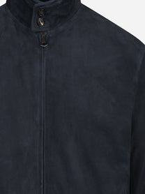 Bomber in pelle scamosciata blu STEWART – immagine 3 di 3