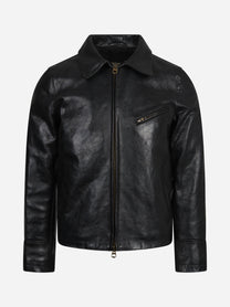 Giacca biker in pelle nera STEWART – immagine 1 di 3