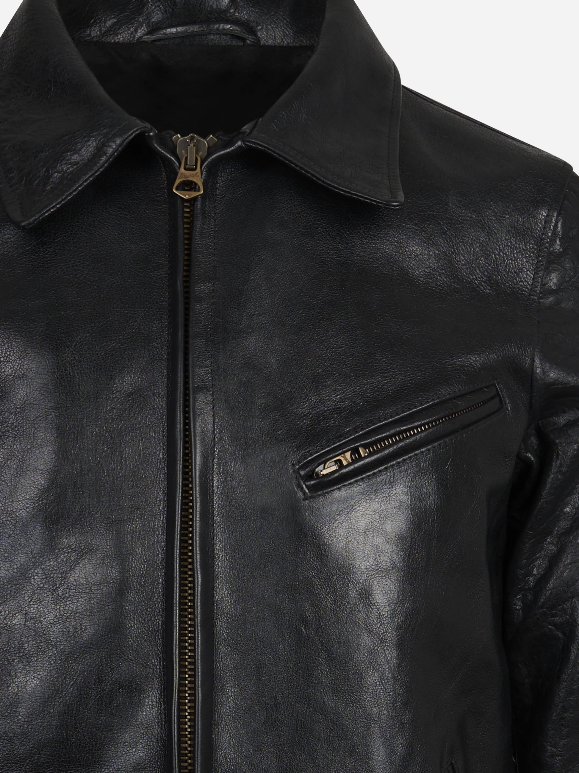 Giacca biker in pelle nera STEWART – immagine 3 di 3