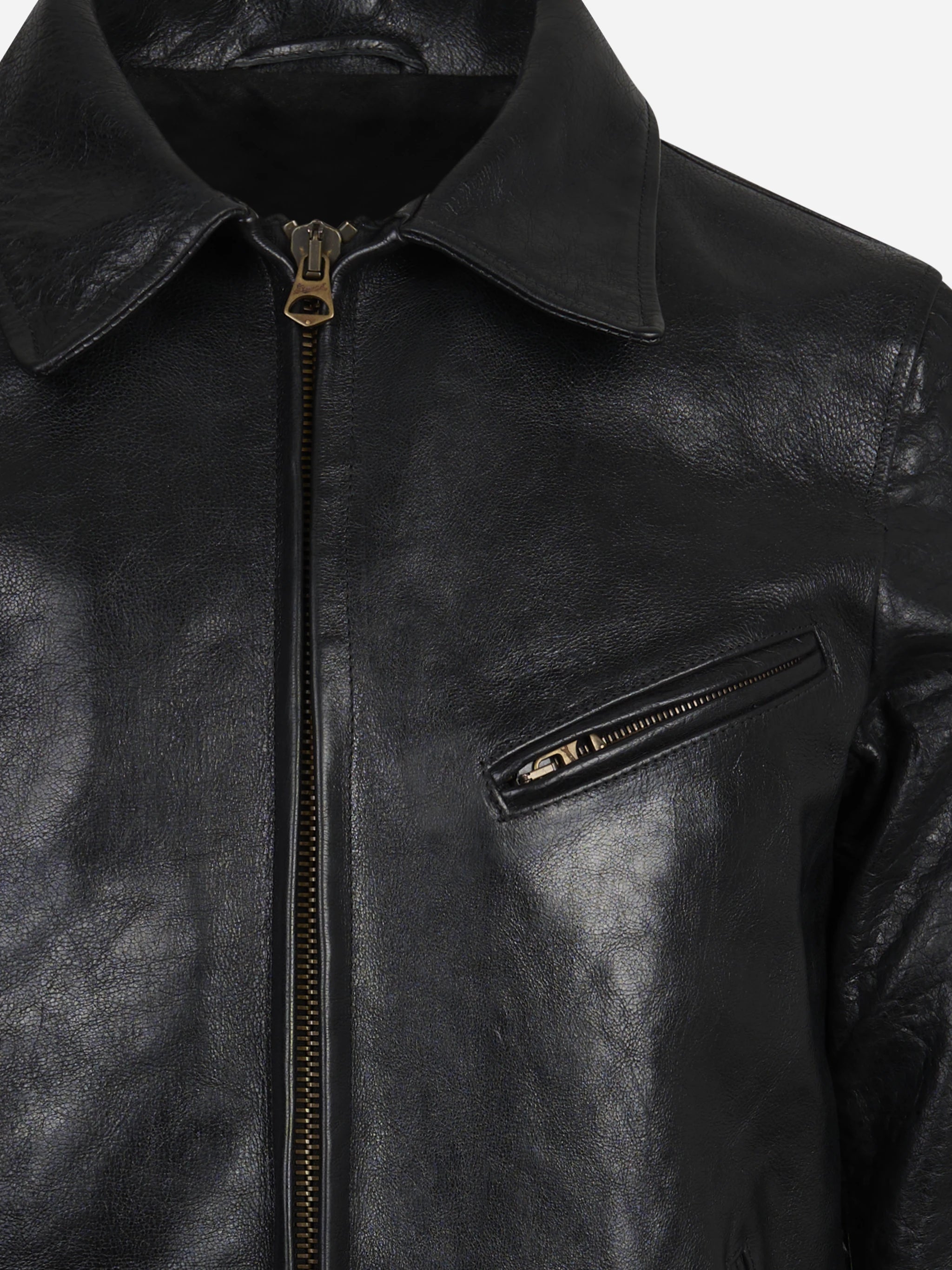 Giacca biker in pelle nera STEWART – immagine 3 di 3