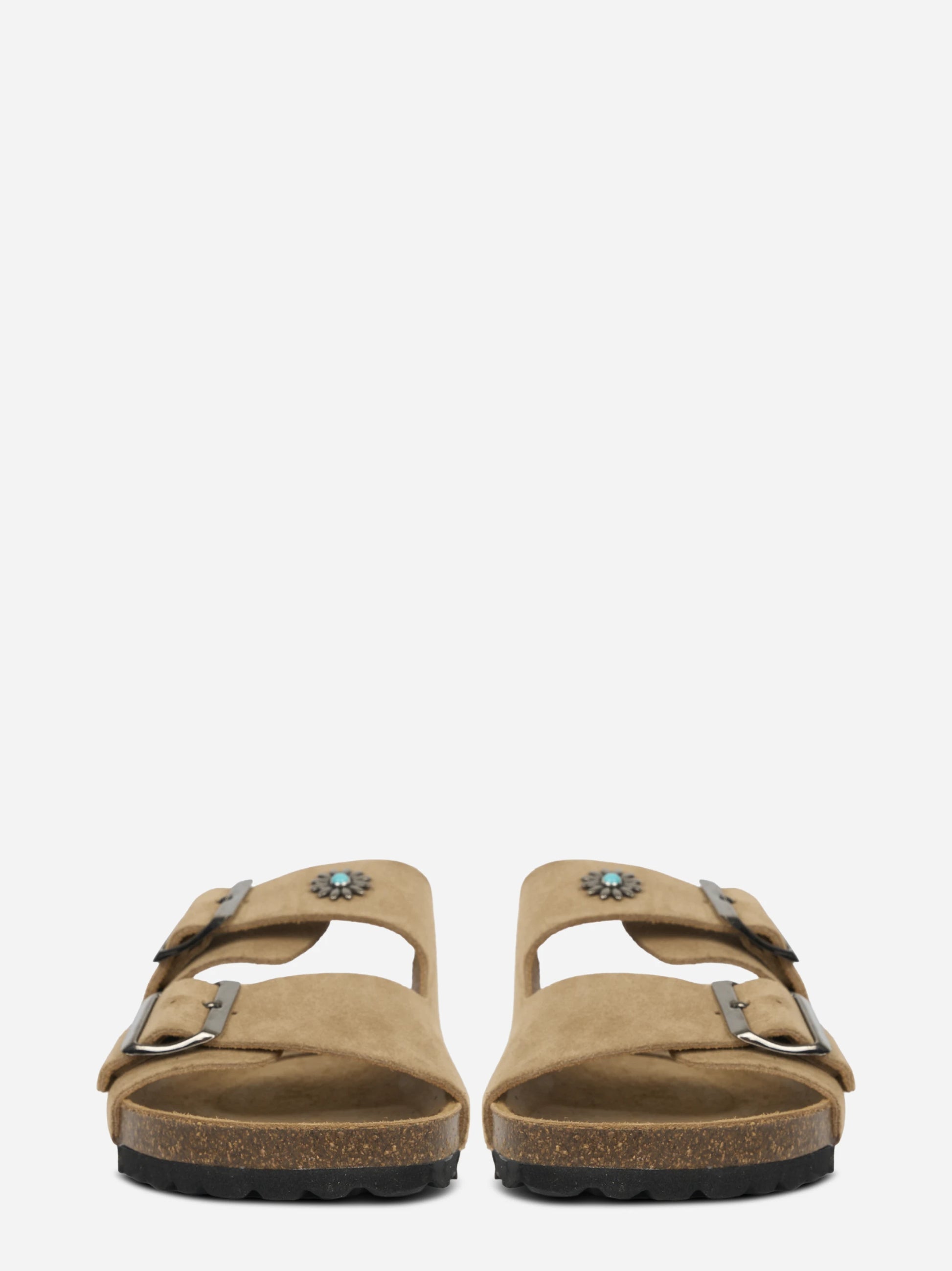 Sandalo Buckle in suede beige