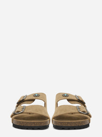 Sandalo Buckle in suede beige