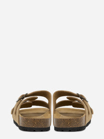 Sandalo Buckle in suede beige