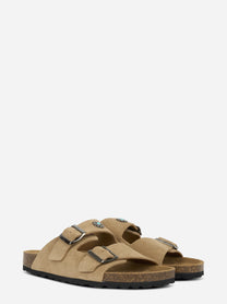 Sandalo Buckle in suede beige