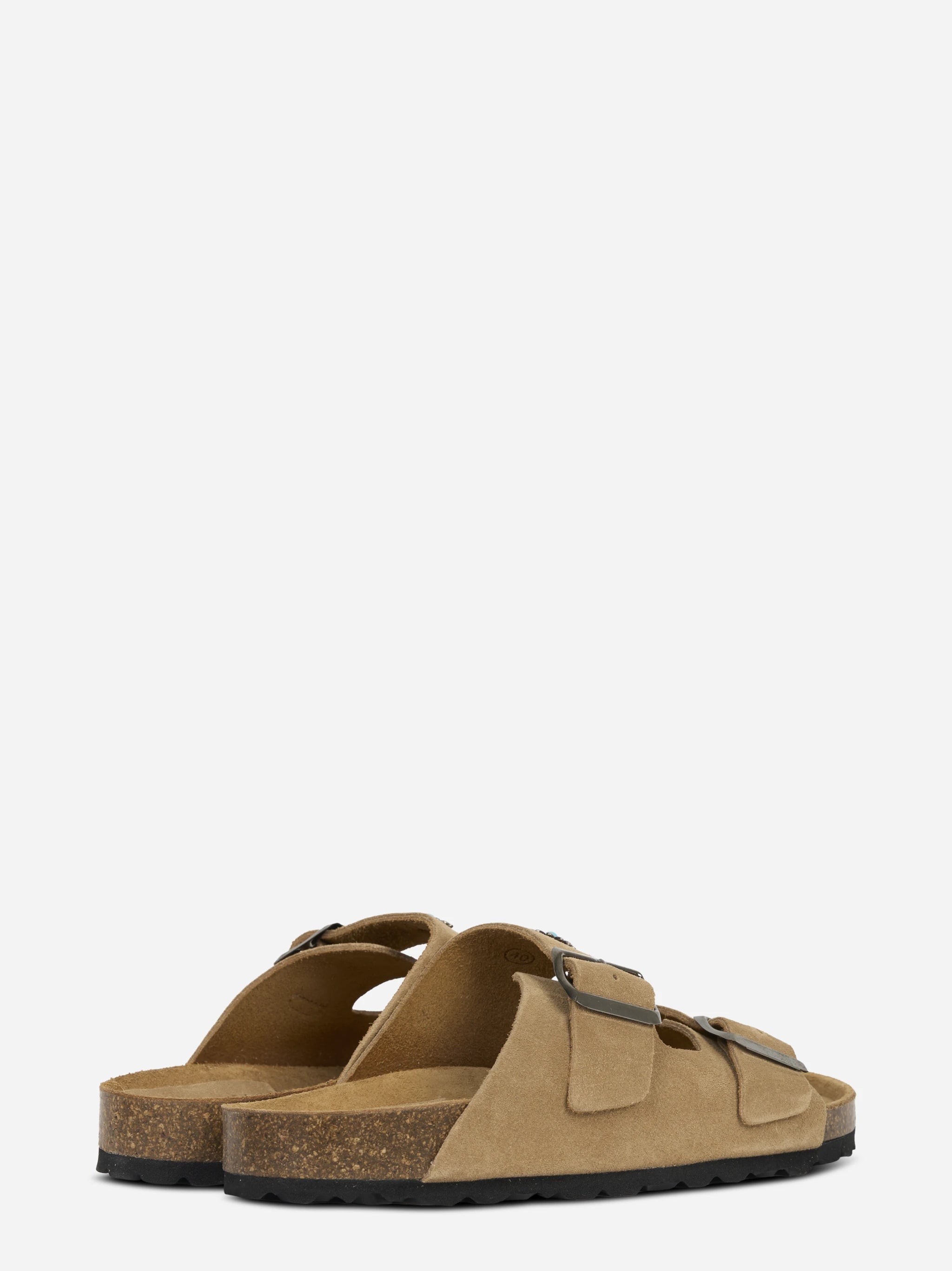 Sandalo Buckle in suede beige