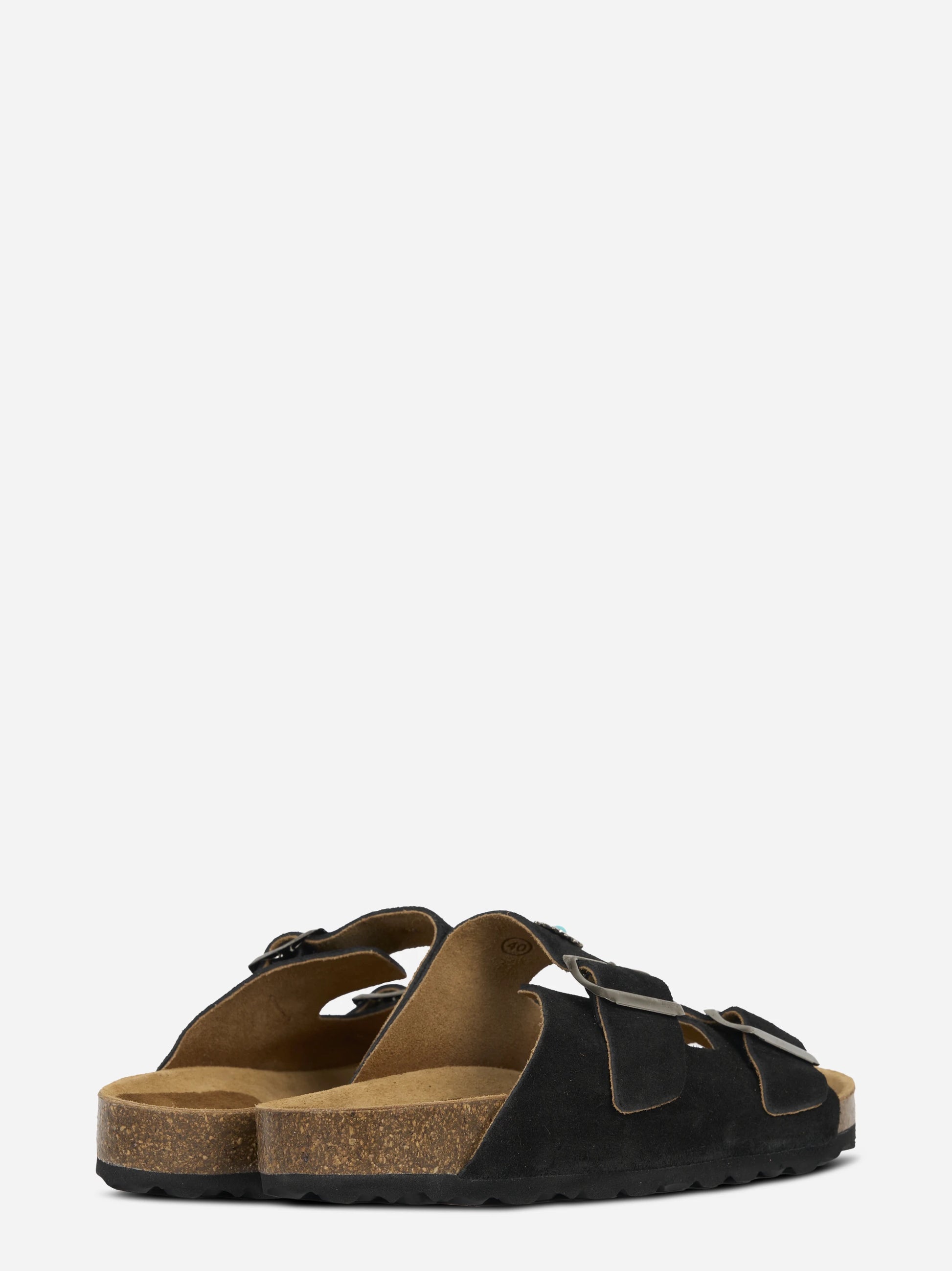 Sandalo Buckle in suede nero