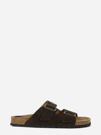 Sandalo Buckle in suede marrone