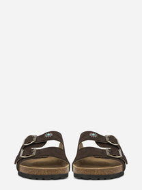 Sandalo Buckle in suede marrone