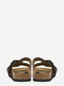 Sandalo Buckle in suede marrone