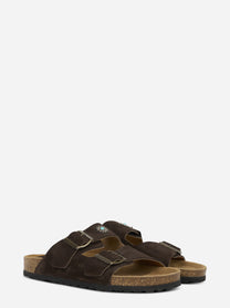 Sandalo Buckle in suede marrone