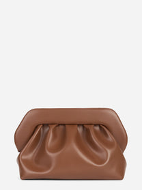 Pochette Bios in tessuto vegano marrone - vista frontale