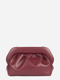 Pochette Bios in tessuto vegano bordeaux - vista frontale