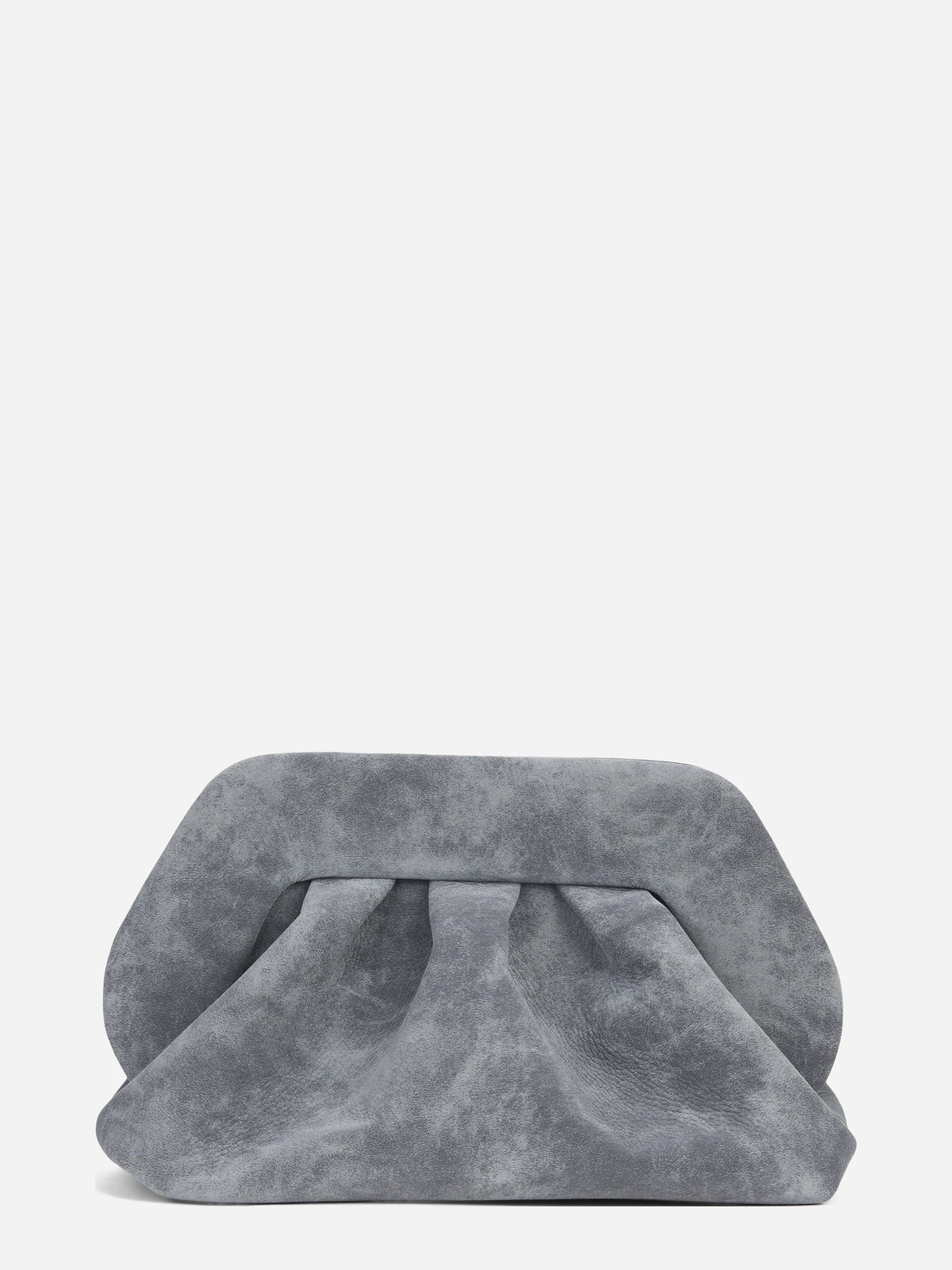Pochette Bios Medium effetto nabuk grigia - vista laterale
