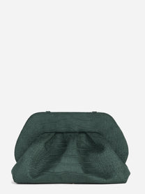 Pochette Bios Medium effetto coccodrillo verde - vista frontale
