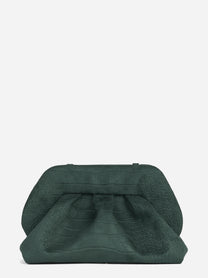 Pochette Bios Medium effetto coccodrillo verde - vista laterale