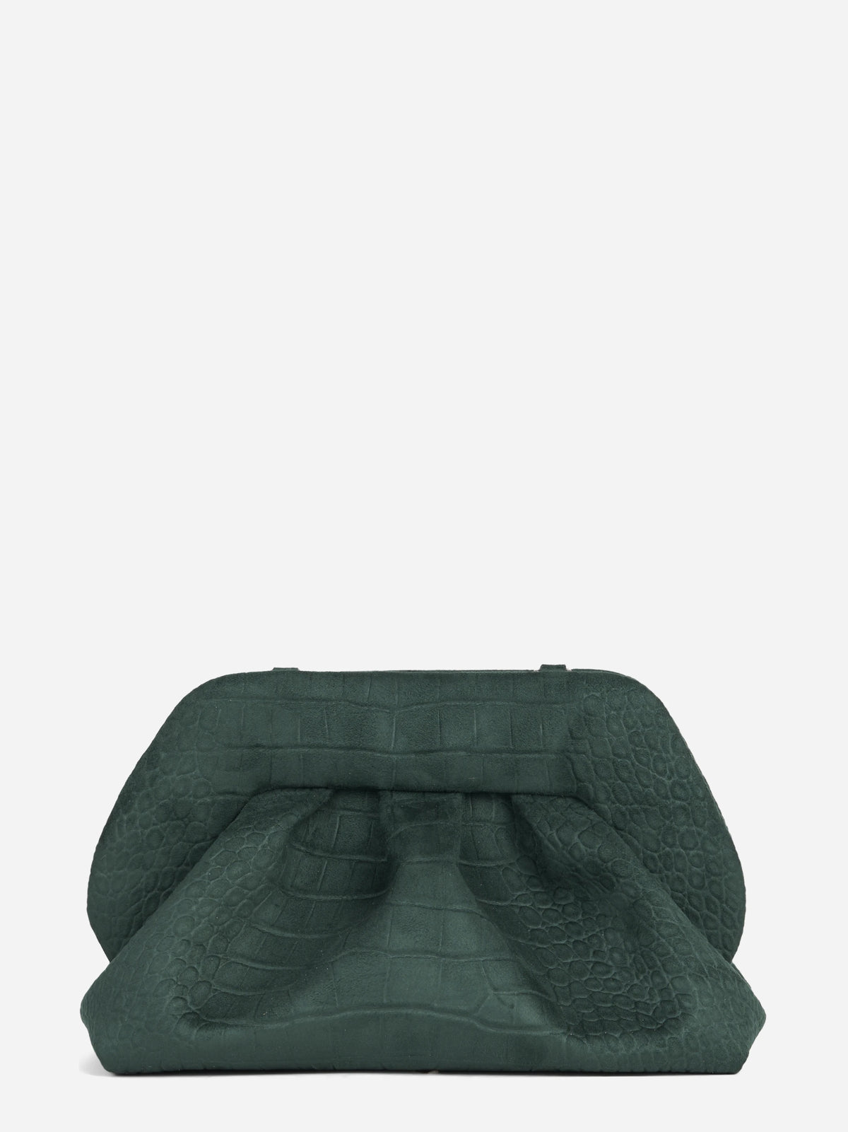 Pochette Bios Medium effetto coccodrillo verde - vista laterale