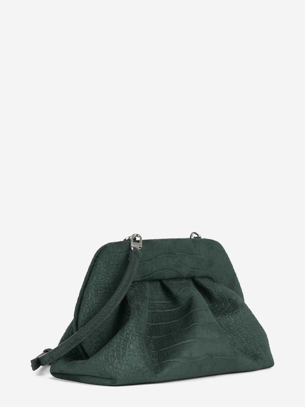 Pochette Bios Medium effetto coccodrillo verde - vista posteriore