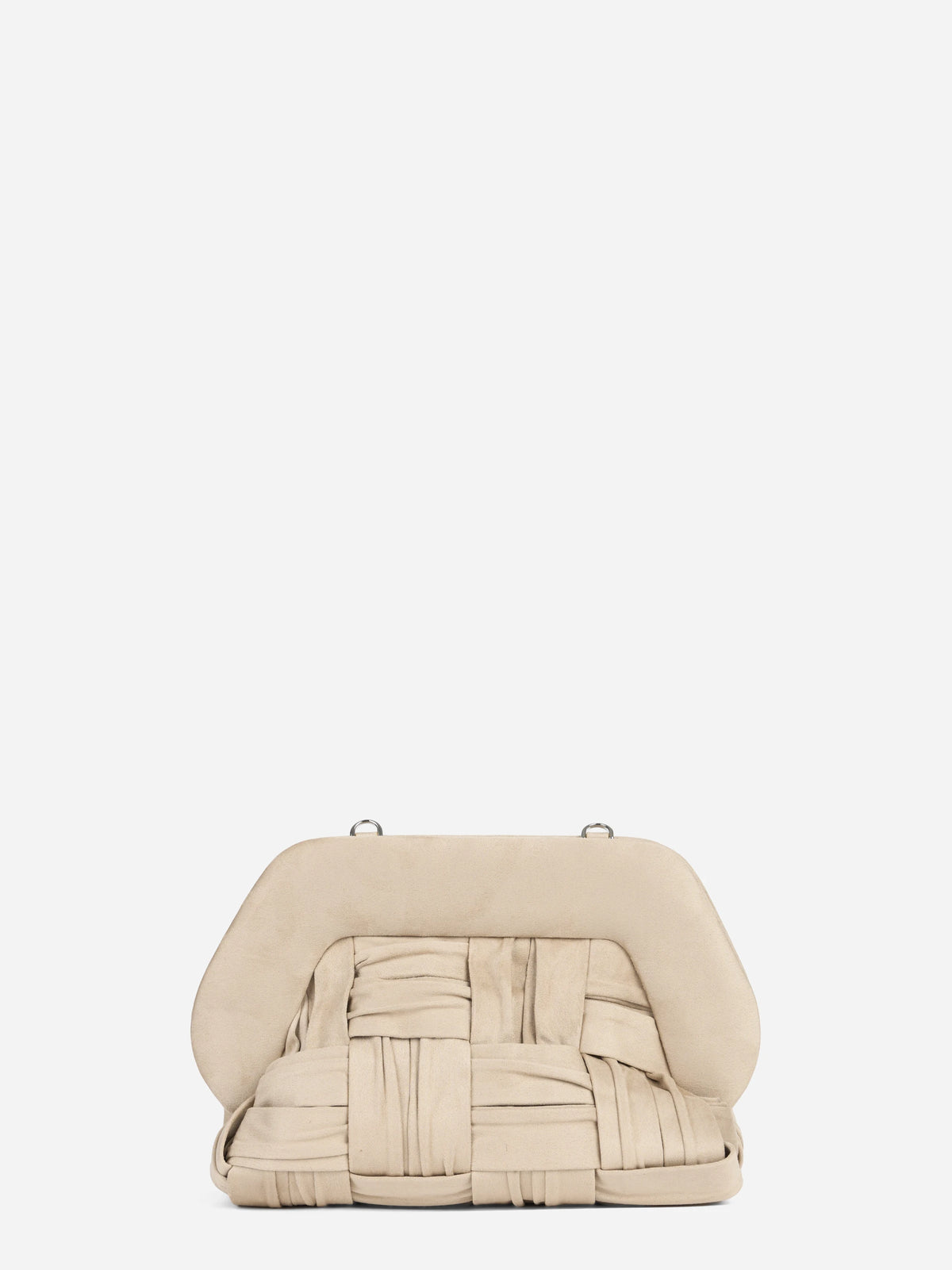 Pochette Bios Medium intrecciata bianca - vista frontale