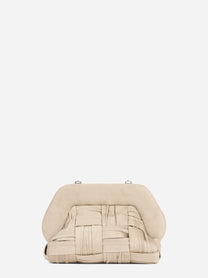 Pochette Bios Medium intrecciata bianca - vista laterale