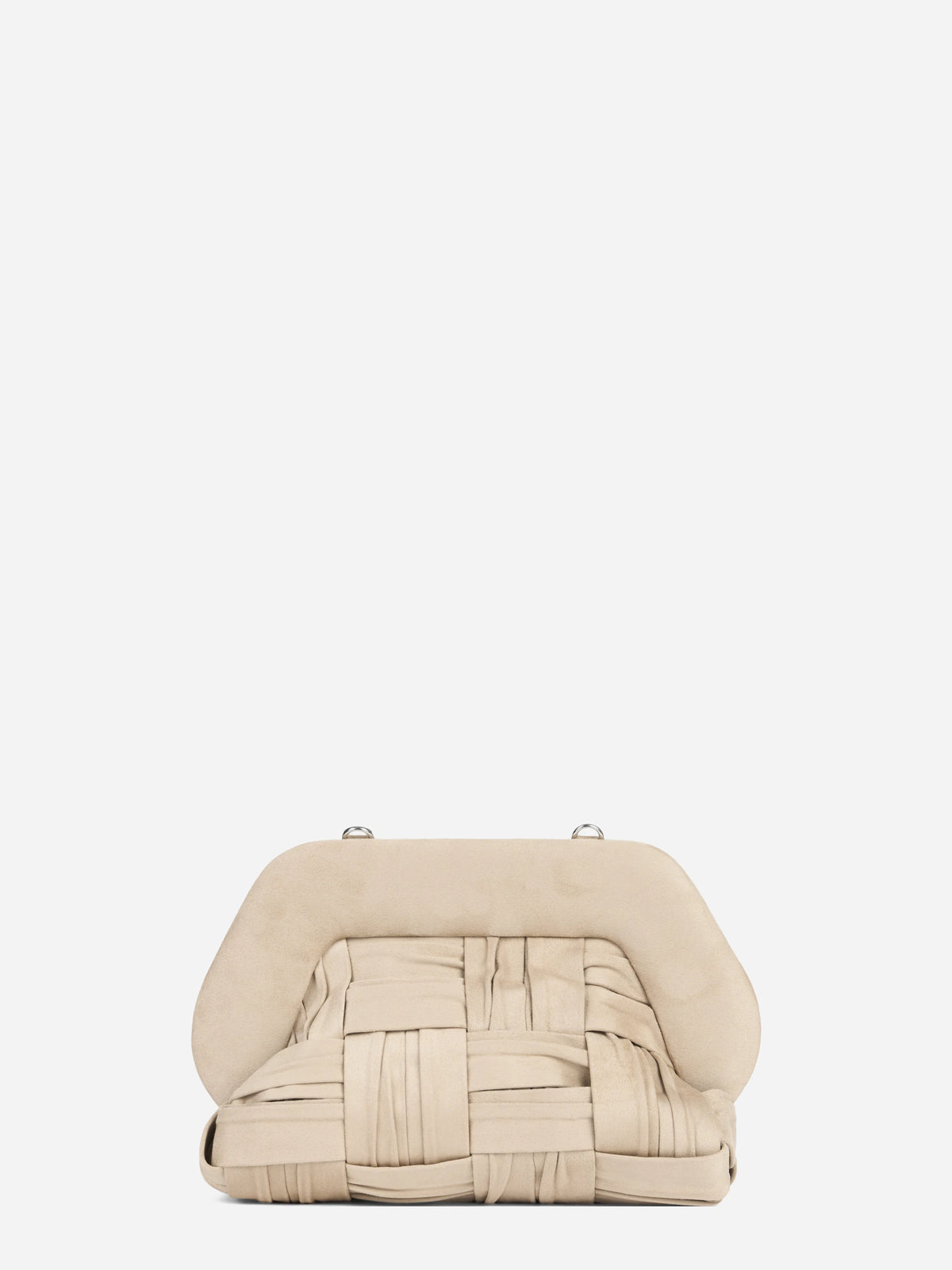 Pochette Bios Medium intrecciata bianca - vista laterale