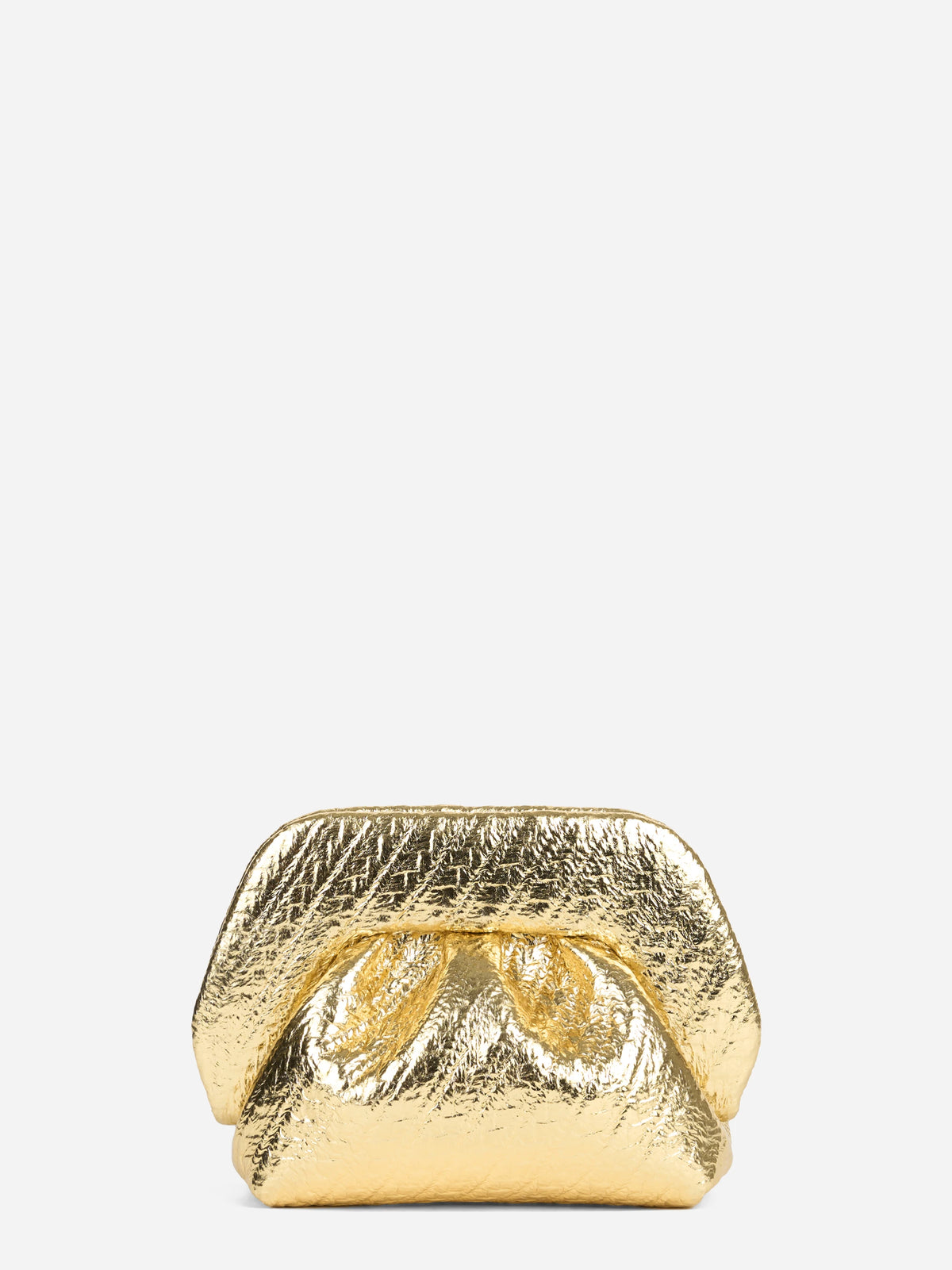 Pochette Bios Small Soft in canapa laminata oro - vista frontale