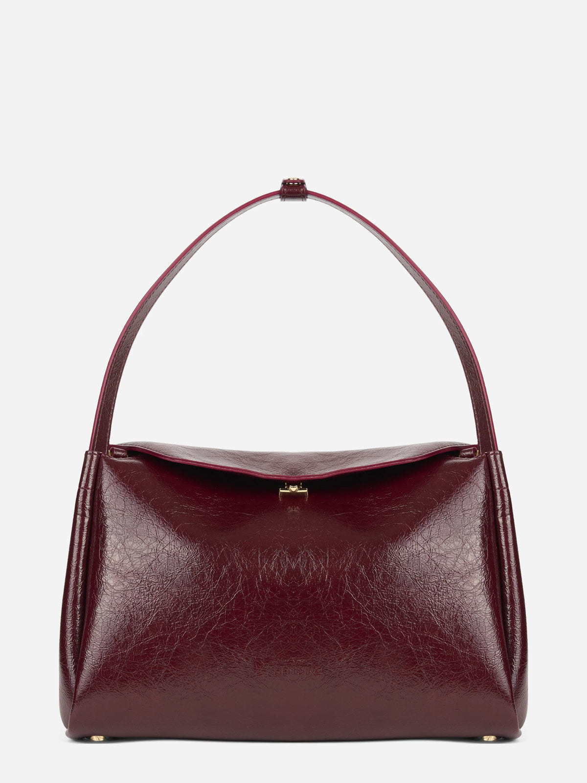 Borsa Calypso Trunk in pelle vegana bordeaux - vista frontale