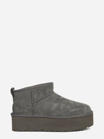 Stivaletto Classic Ultra Mini Platform in camoscio Charcoal - vista laterale
