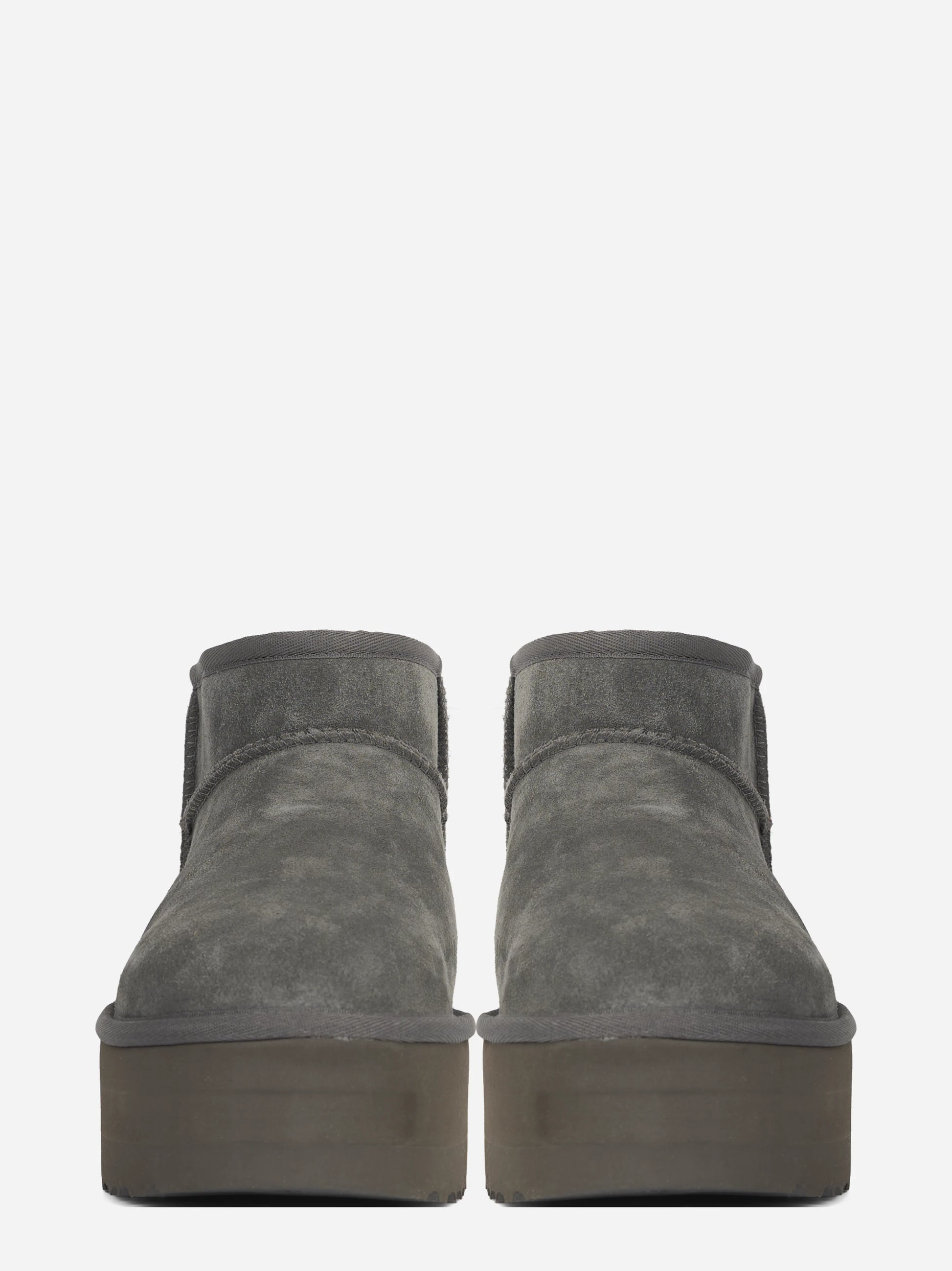 Stivaletto Classic Ultra Mini Platform in camoscio Charcoal - vista frontale