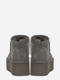 Stivaletto Classic Ultra Mini Platform in camoscio Charcoal - vista tre quarti