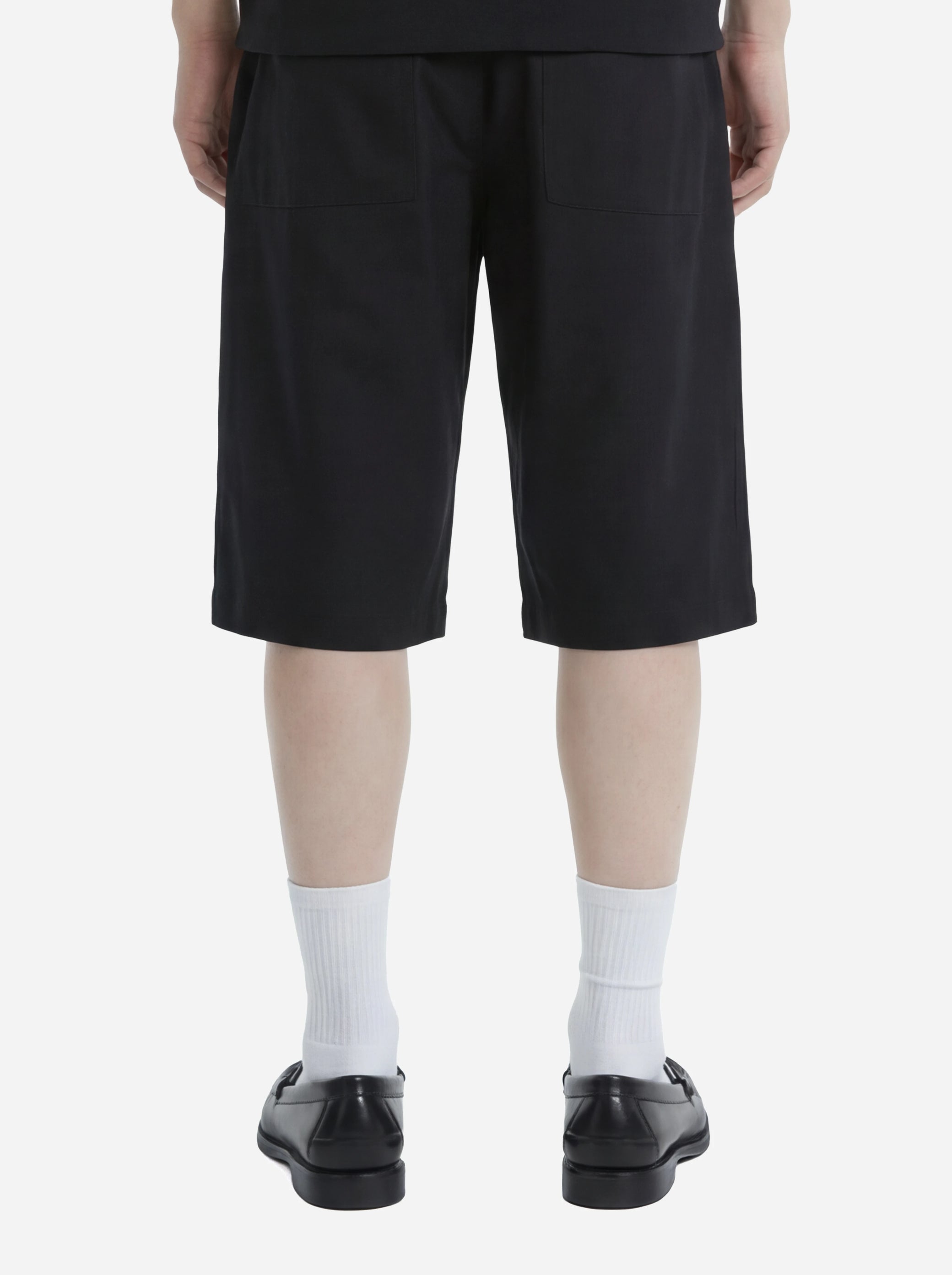 Shorts Curico nero in lino e viscosa