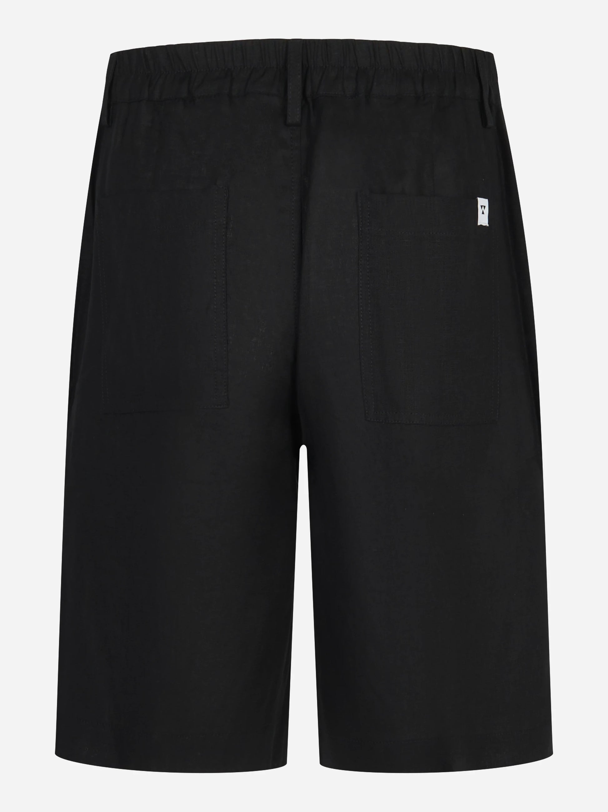 Shorts Curico nero in lino e viscosa