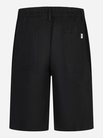 Shorts Curico nero in lino e viscosa