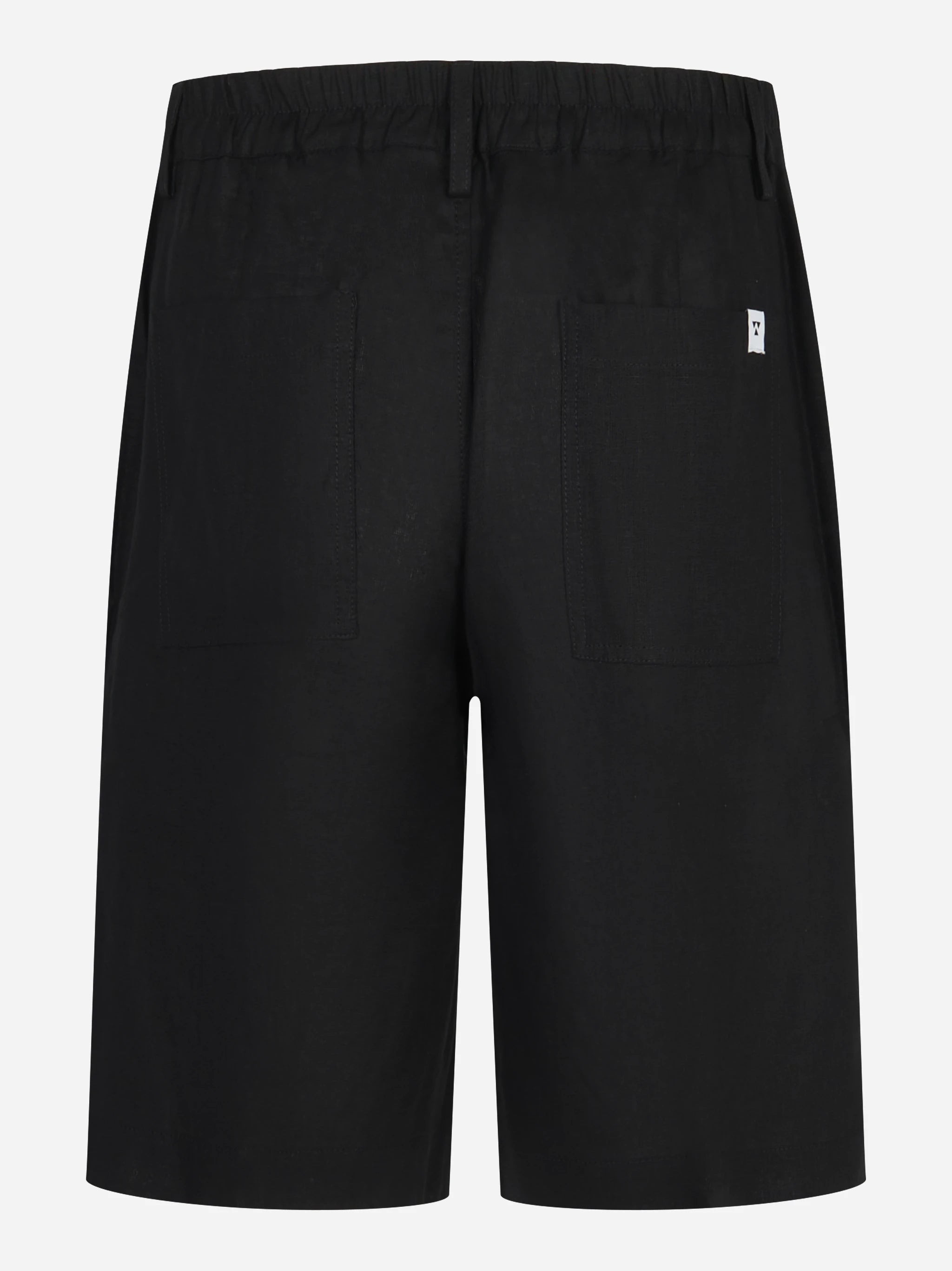 Shorts Curico nero in lino e viscosa