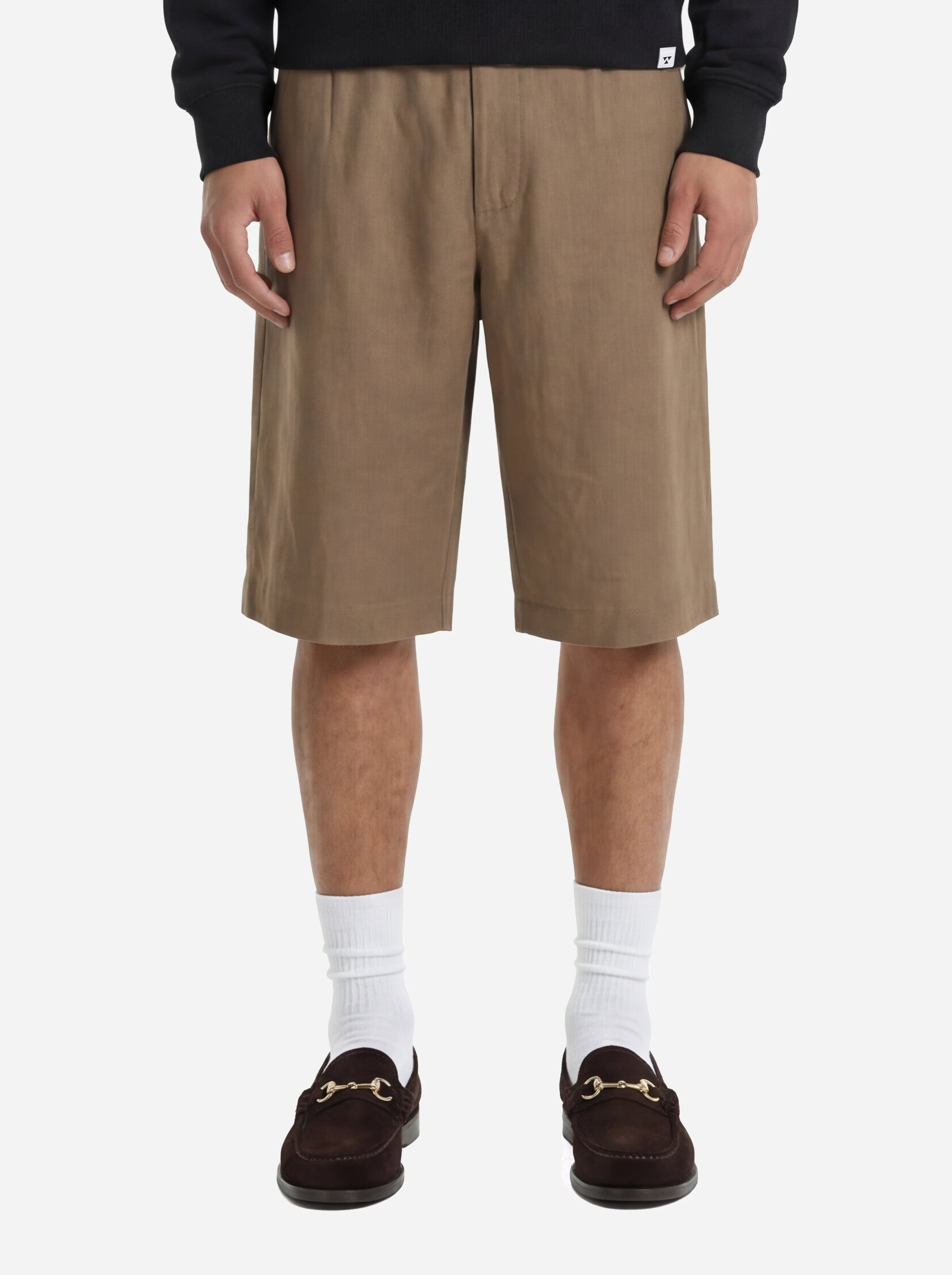 Shorts Curico beige in lino e viscosa