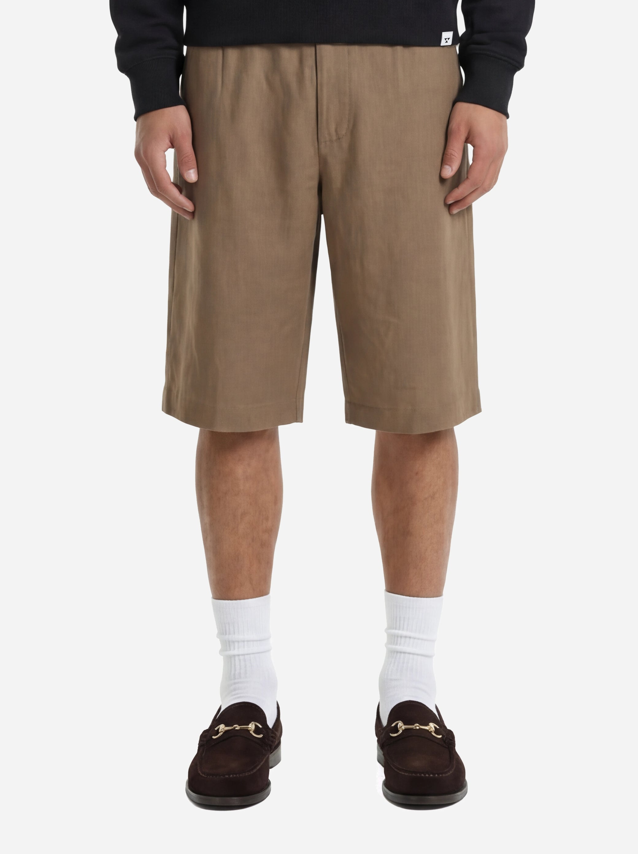 Shorts Curico beige in lino e viscosa