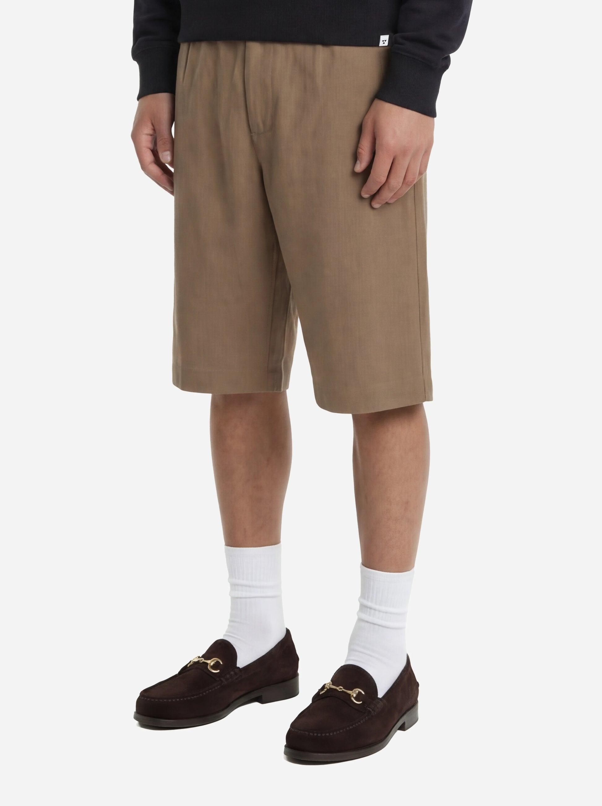 Shorts Curico beige in lino e viscosa