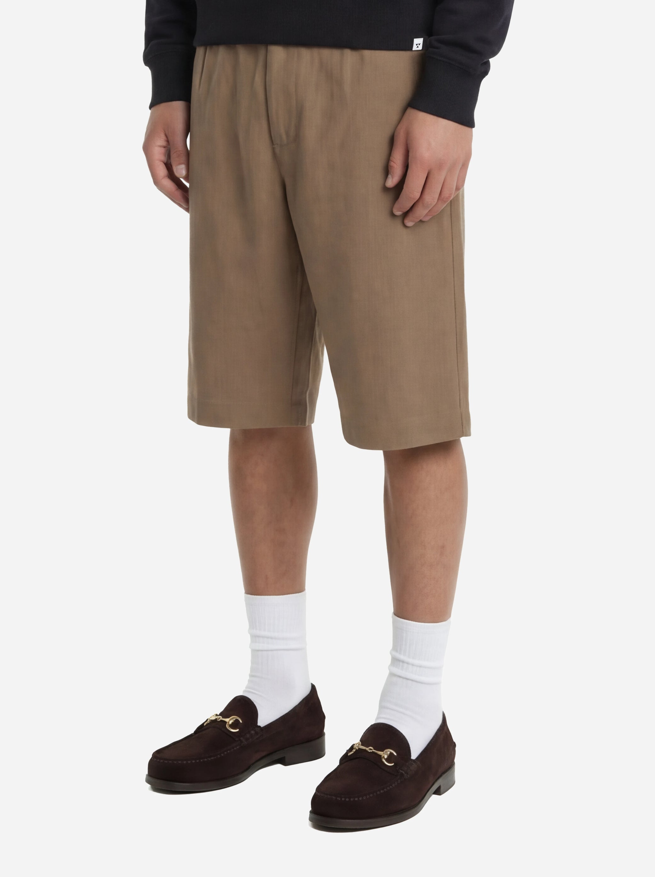 Shorts Curico beige in lino e viscosa