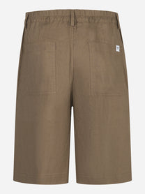 Shorts Curico beige in lino e viscosa