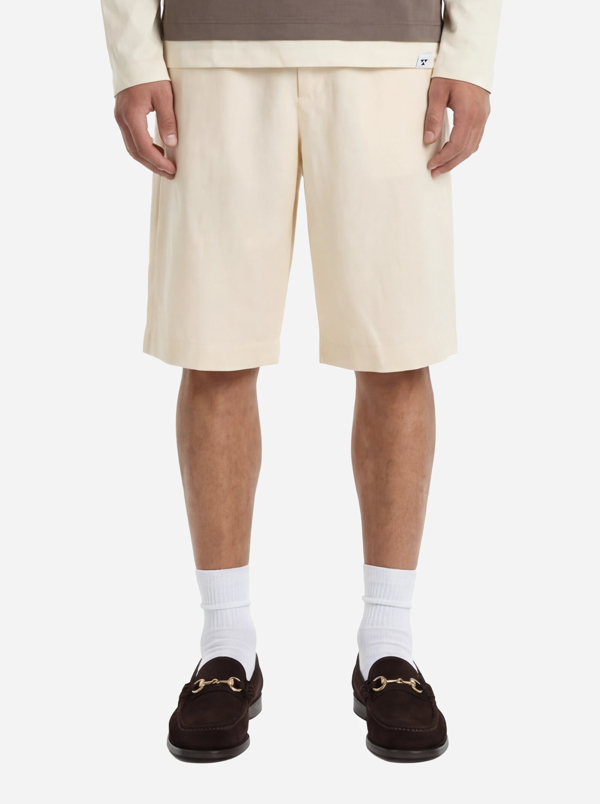 Shorts Curico bianco in lino e viscosa