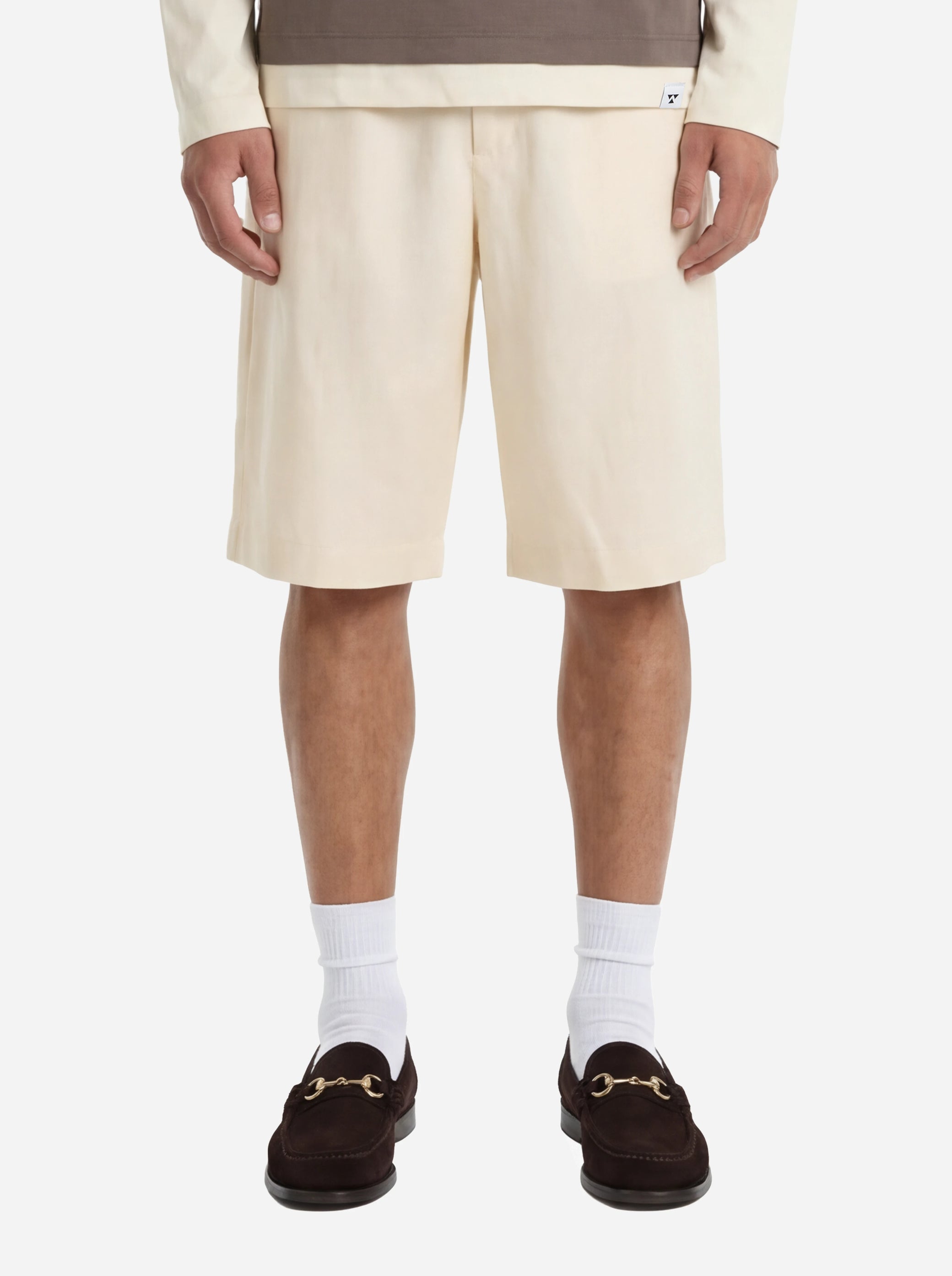 Shorts Curico bianco in lino e viscosa